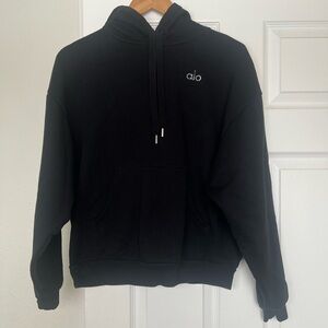 ALO Yoga Black Sweatshirt with Silver Logo
